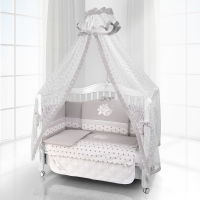 Комплект постельного белья Beatrice Bambini Unico Smile (125х65) - grigio bianco