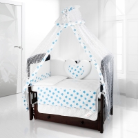 Комплект постельного белья Beatrice Bambini Cuore Grande Stella - bianco blu