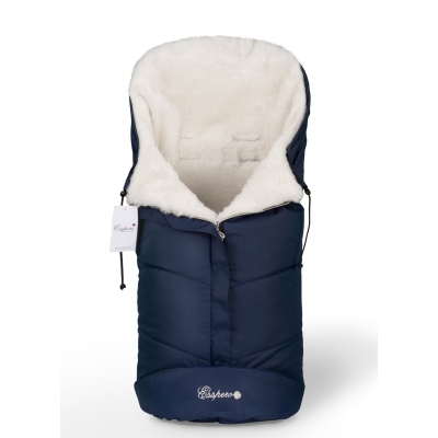 Конверт в коляску Esspero Sleeping Bag White (натуральная 100% шерсть) - Navy