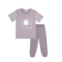 Пижама для мальчика "Космос" серая