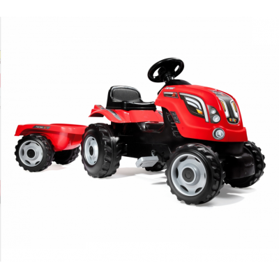 Трактор педальный XL с прицепом, красный
