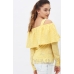 Блуза с воланом желтая с цветочным принтом