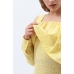 Блуза с воланом желтая с цветочным принтом