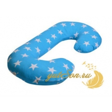 Подушка для беременных рогалик, трикотаж/звезды на голубом