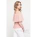 Блуза с воланом розовая белый горошек
