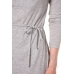 Платье светло-серый меланж с вырезом "качелька" с пояском