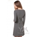 Платье Трапеция с пояском серый меланж
