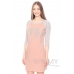Платье для дома и сна комбинированное с принтом розовый меланж